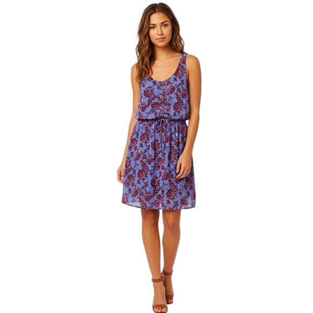 Chelsea & Vilolet Floral Dress Purple Sz Large  Sleevesles Bohemian Boho Summer